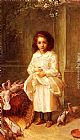 Anna Lea Merritt Canvas Paintings - Portrait Of Miss Ethel D'arcy Aged 6